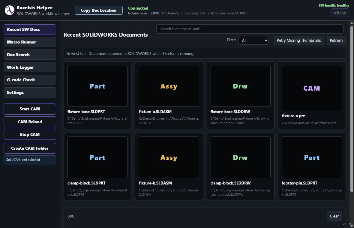Excelsis recent-document interface
